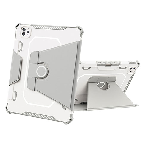 Funda Bumper Silicona y Plastico Mate Carcasa con Soporte L05 para Apple iPad Pro 11 (2021) Gris