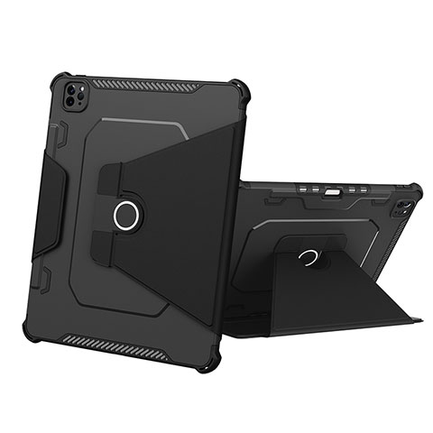 Funda Bumper Silicona y Plastico Mate Carcasa con Soporte L05 para Apple iPad Pro 12.9 (2021) Negro