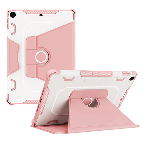 Funda Bumper Silicona y Plastico Mate Carcasa con Soporte L05 para Apple New iPad 9.7 (2017) Rosa