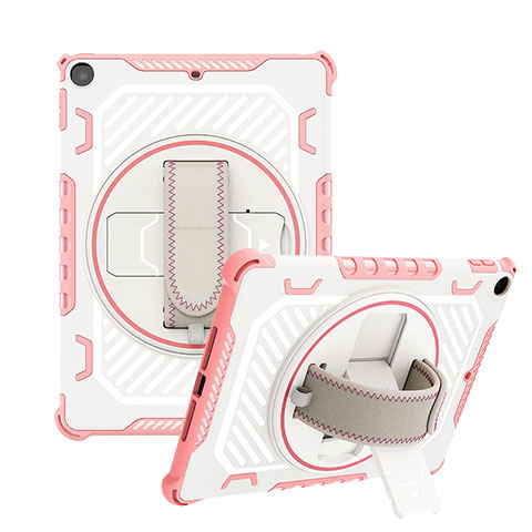 Funda Bumper Silicona y Plastico Mate Carcasa con Soporte L06 para Apple New iPad 9.7 (2017) Oro Rosa