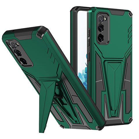 Funda Bumper Silicona y Plastico Mate Carcasa con Soporte MQ1 para Samsung Galaxy S20 FE 5G Verde