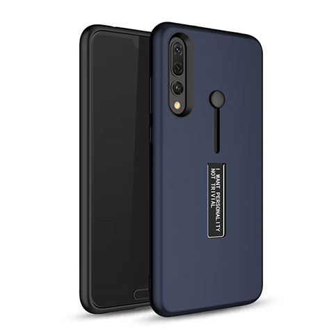 Funda Bumper Silicona y Plastico Mate Carcasa con Soporte P01 para Huawei P20 Pro Azul