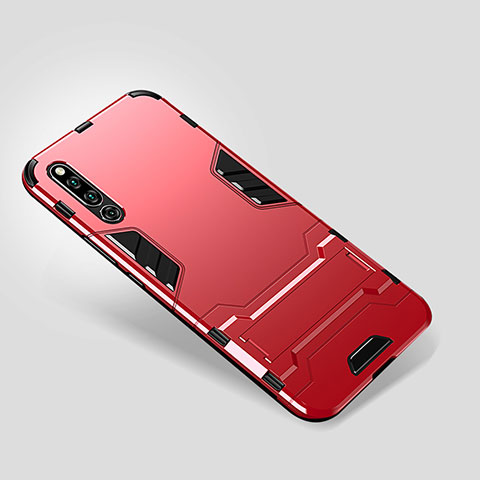 Funda Bumper Silicona y Plastico Mate Carcasa con Soporte para Huawei Honor Magic 2 Rojo