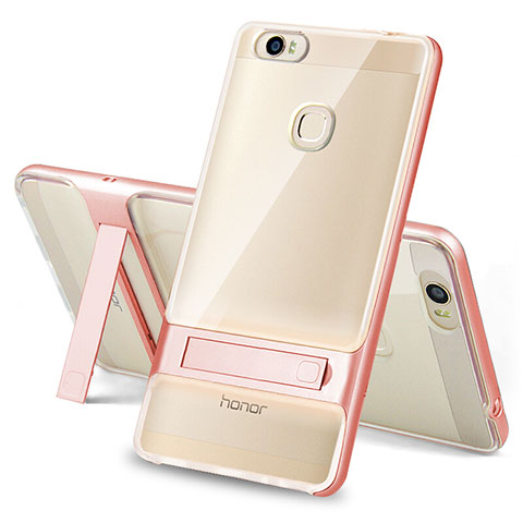 Funda Bumper Silicona y Plastico Mate Carcasa con Soporte para Huawei Honor Note 8 Claro