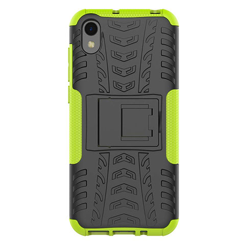 Funda Bumper Silicona y Plastico Mate Carcasa con Soporte para Huawei Honor Play 8 Verde