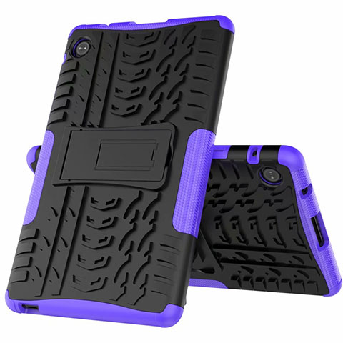 Funda Bumper Silicona y Plastico Mate Carcasa con Soporte para Huawei MatePad T 8 Morado