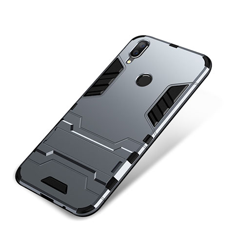 Funda Bumper Silicona y Plastico Mate Carcasa con Soporte para Huawei Nova 3i Gris