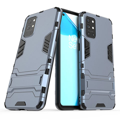 Funda Bumper Silicona y Plastico Mate Carcasa con Soporte para OnePlus 9R 5G Azul