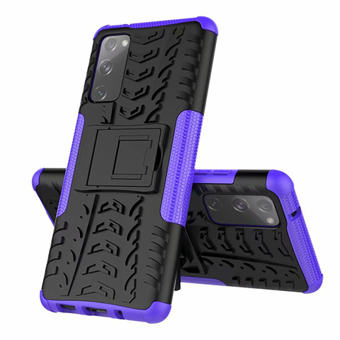 Funda Bumper Silicona y Plastico Mate Carcasa con Soporte para Samsung Galaxy S20 FE ((2022)) 5G Morado