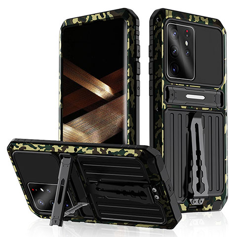 Funda Bumper Silicona y Plastico Mate Carcasa con Soporte para Samsung Galaxy S24 Ultra 5G Multicolor