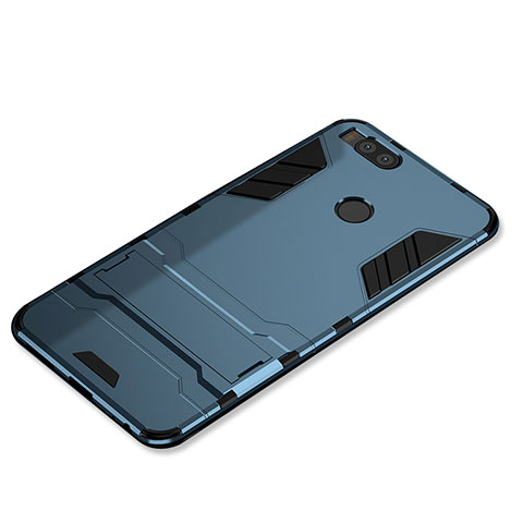 Funda Bumper Silicona y Plastico Mate Carcasa con Soporte para Xiaomi Mi 5X Azul