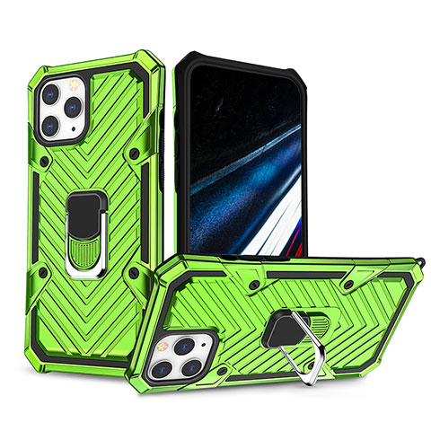 Funda Bumper Silicona y Plastico Mate Carcasa con Soporte YF1 para Apple iPhone 15 Pro Max Menta Verde