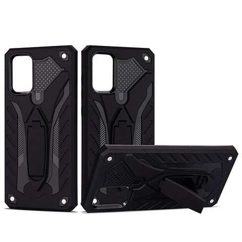 Funda Bumper Silicona y Plastico Mate Carcasa con Soporte YF1 para Samsung Galaxy S20 5G Negro