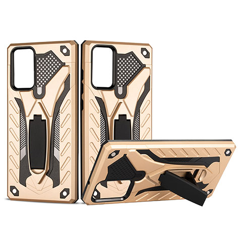 Funda Bumper Silicona y Plastico Mate Carcasa con Soporte YF2 para Samsung Galaxy Note 20 5G Oro