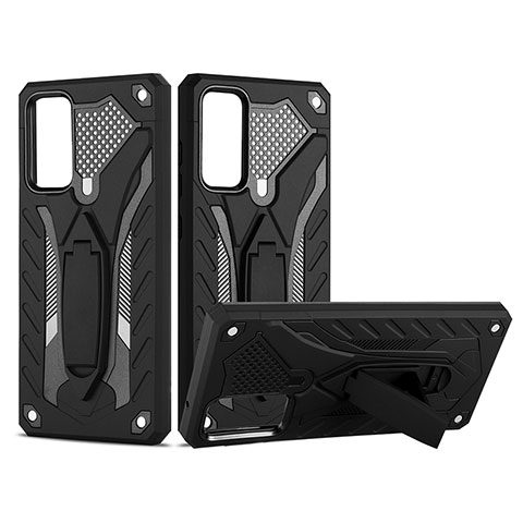 Funda Bumper Silicona y Plastico Mate Carcasa con Soporte YF2 para Samsung Galaxy S20 FE 5G Negro