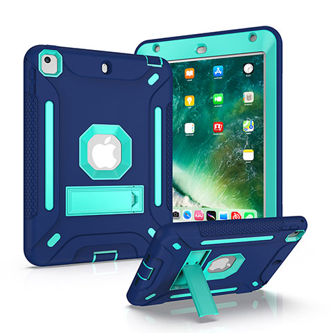 Funda Bumper Silicona y Plastico Mate Carcasa con Soporte YJ2 para Apple iPad Mini 4 Azul