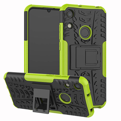 Funda Bumper Silicona y Plastico Mate Carcasa con Soporte Z01 para Huawei Y6 Prime (2019) Verde