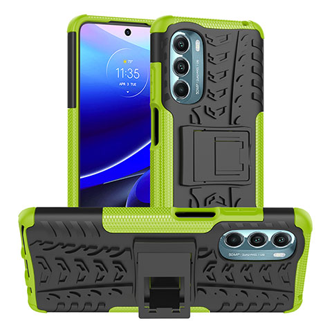 Funda Bumper Silicona y Plastico Mate Carcasa con Soporte Z01 para Motorola Moto G Stylus (2022) 4G Verde