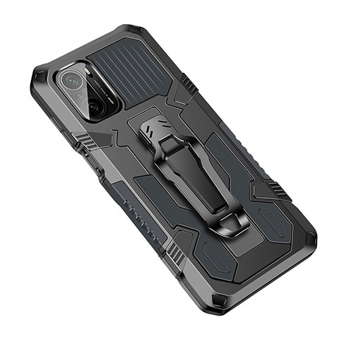 Funda Bumper Silicona y Plastico Mate Carcasa con Soporte ZJ2 para Xiaomi Mi 11X 5G Negro