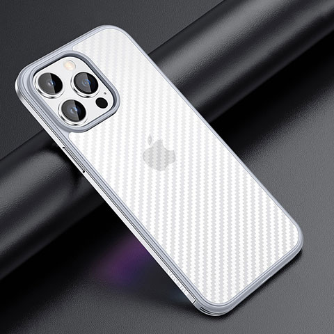 Funda Bumper Silicona y Plastico Mate Carcasa LD1 para Apple iPhone 13 Pro Plata