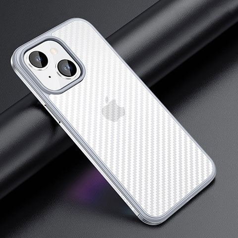 Funda Bumper Silicona y Plastico Mate Carcasa LD1 para Apple iPhone 14 Plata