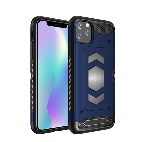 Funda Bumper Silicona y Plastico Mate Carcasa Magnetico para Apple iPhone 11 Pro Azul