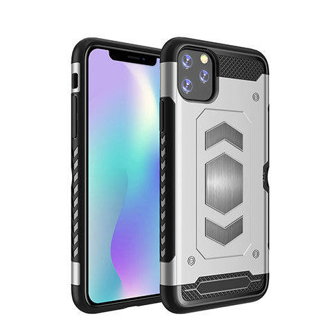 Funda Bumper Silicona y Plastico Mate Carcasa Magnetico para Apple iPhone 11 Pro Max Plata