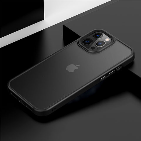 Funda Bumper Silicona y Plastico Mate Carcasa N01 para Apple iPhone 12 Pro Negro