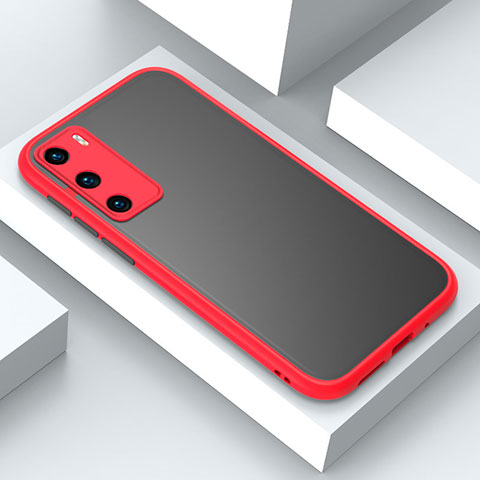 Funda Bumper Silicona y Plastico Mate Carcasa N02 para Huawei P40 Rojo