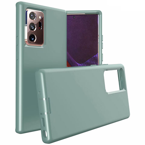 Funda Bumper Silicona y Plastico Mate Carcasa N02 para Samsung Galaxy Note 20 Ultra 5G Verde Noche