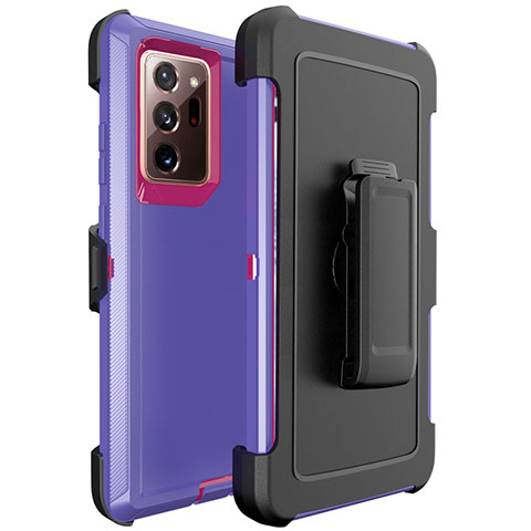 Funda Bumper Silicona y Plastico Mate Carcasa N04 para Samsung Galaxy Note 20 Ultra 5G Morado