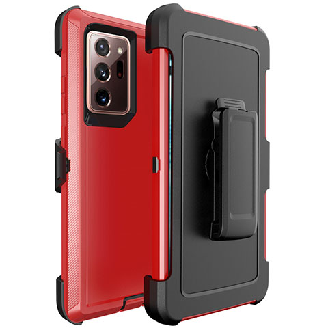 Funda Bumper Silicona y Plastico Mate Carcasa N04 para Samsung Galaxy Note 20 Ultra 5G Rojo