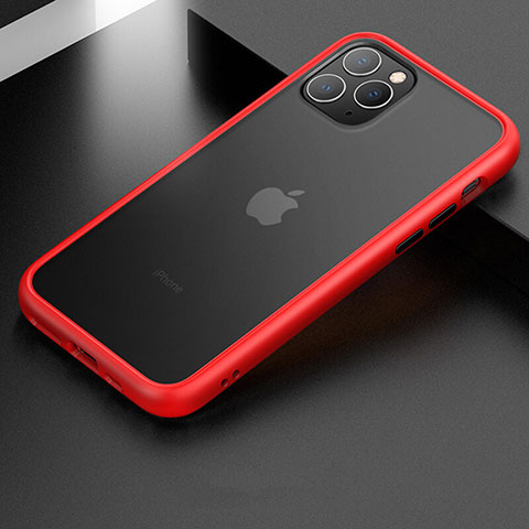 Funda Bumper Silicona y Plastico Mate Carcasa para Apple iPhone 11 Pro Rojo