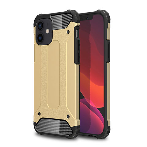 Funda Bumper Silicona y Plastico Mate Carcasa para Apple iPhone 12 Oro