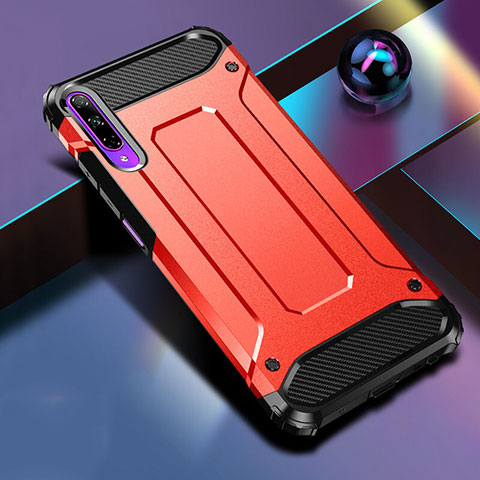 Funda Bumper Silicona y Plastico Mate Carcasa para Huawei P Smart Pro (2019) Rojo