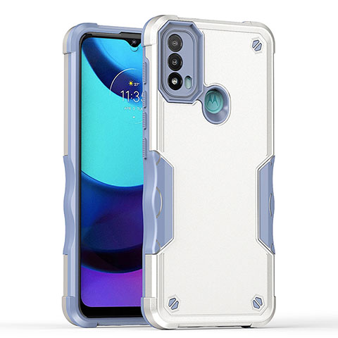 Funda Bumper Silicona y Plastico Mate Carcasa para Motorola Moto E20 Blanco