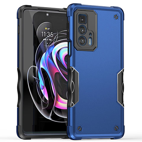 Funda Bumper Silicona y Plastico Mate Carcasa para Motorola Moto Edge 20 Pro 5G Azul