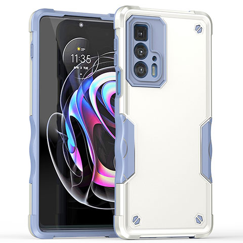 Funda Bumper Silicona y Plastico Mate Carcasa para Motorola Moto Edge 20 Pro 5G Blanco