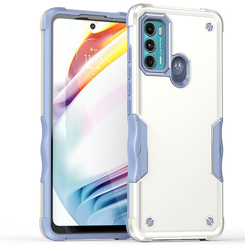 Funda Bumper Silicona y Plastico Mate Carcasa para Motorola Moto G40 Fusion Blanco