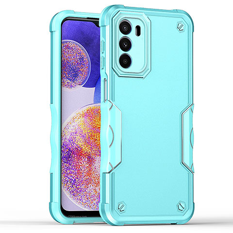 Funda Bumper Silicona y Plastico Mate Carcasa para Motorola Moto G71s 5G Cian