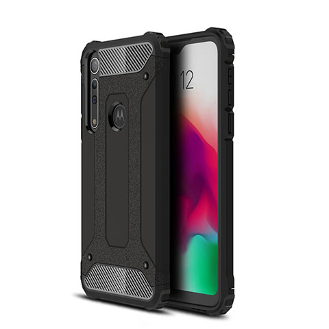 Funda Bumper Silicona y Plastico Mate Carcasa para Motorola Moto G8 Play Negro