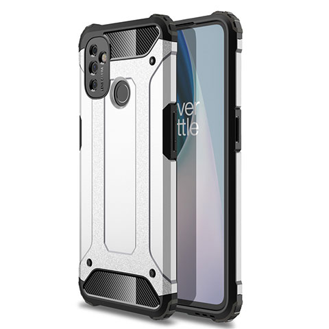 Funda Bumper Silicona y Plastico Mate Carcasa para OnePlus Nord N100 Plata