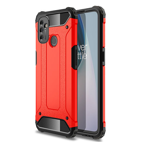 Funda Bumper Silicona y Plastico Mate Carcasa para OnePlus Nord N100 Rojo