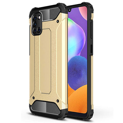 Funda Bumper Silicona y Plastico Mate Carcasa para Samsung Galaxy A31 Oro