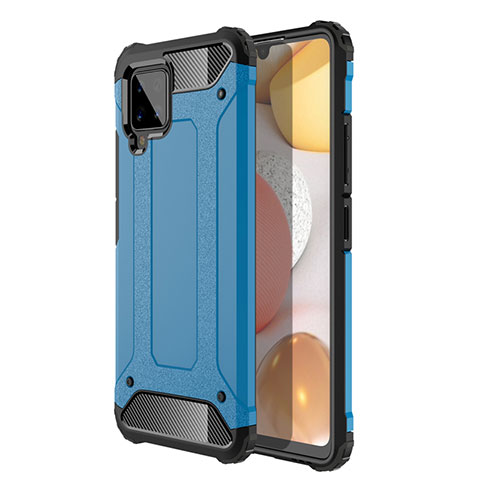 Funda Bumper Silicona y Plastico Mate Carcasa para Samsung Galaxy A42 5G Azul Cielo