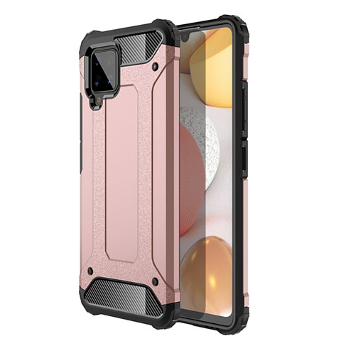 Funda Bumper Silicona y Plastico Mate Carcasa para Samsung Galaxy A42 5G Oro Rosa