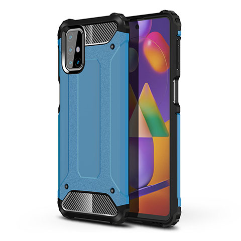 Funda Bumper Silicona y Plastico Mate Carcasa para Samsung Galaxy M31s Azul Cielo