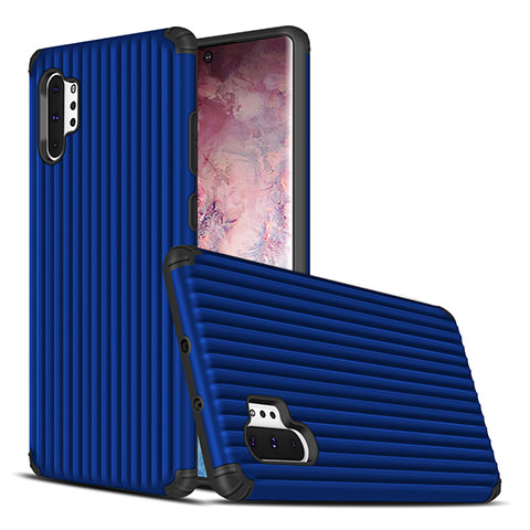 Funda Bumper Silicona y Plastico Mate Carcasa para Samsung Galaxy Note 10 Plus 5G Azul