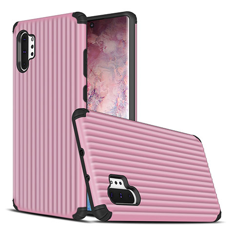 Funda Bumper Silicona y Plastico Mate Carcasa para Samsung Galaxy Note 10 Plus 5G Rosa