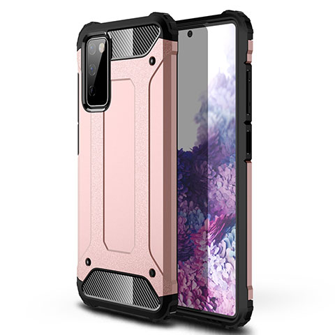 Funda Bumper Silicona y Plastico Mate Carcasa para Samsung Galaxy S20 FE 4G Oro Rosa
